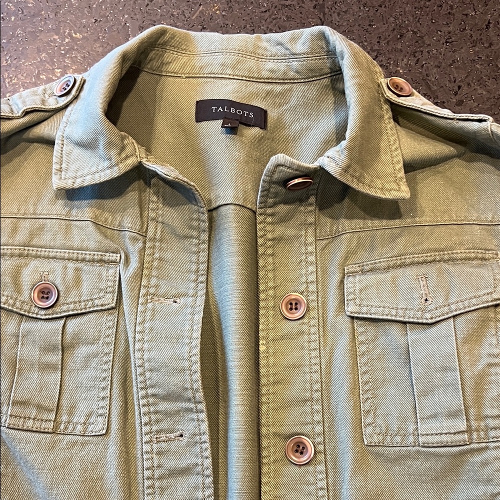 Talbots Sage Green Button-Up Jacket